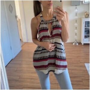 🪞 NEW zara contemporary keyhole sleeveless blouse dressy top